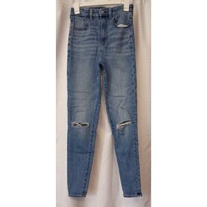 American Eagle Women Curvy Highest Rise Jegging Skinny Stretch Light Wash 6 Long